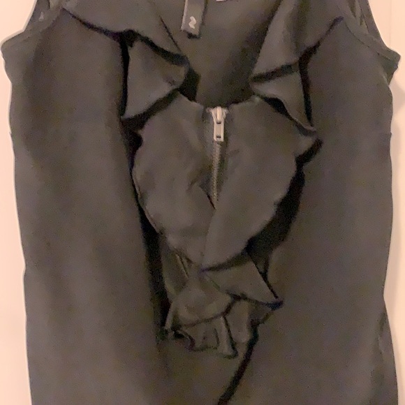 H&M Divided Silky Ruffle Zip Top - Picture 2 of 2